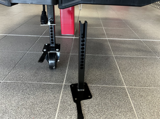Option roue jockey rallongée pour coffre sur attelage Camper